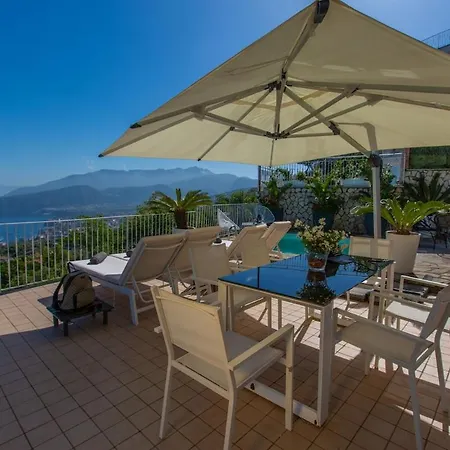 Spacious With Pool, Jacuzzi & Panoramic Sea View 别墅 索伦托